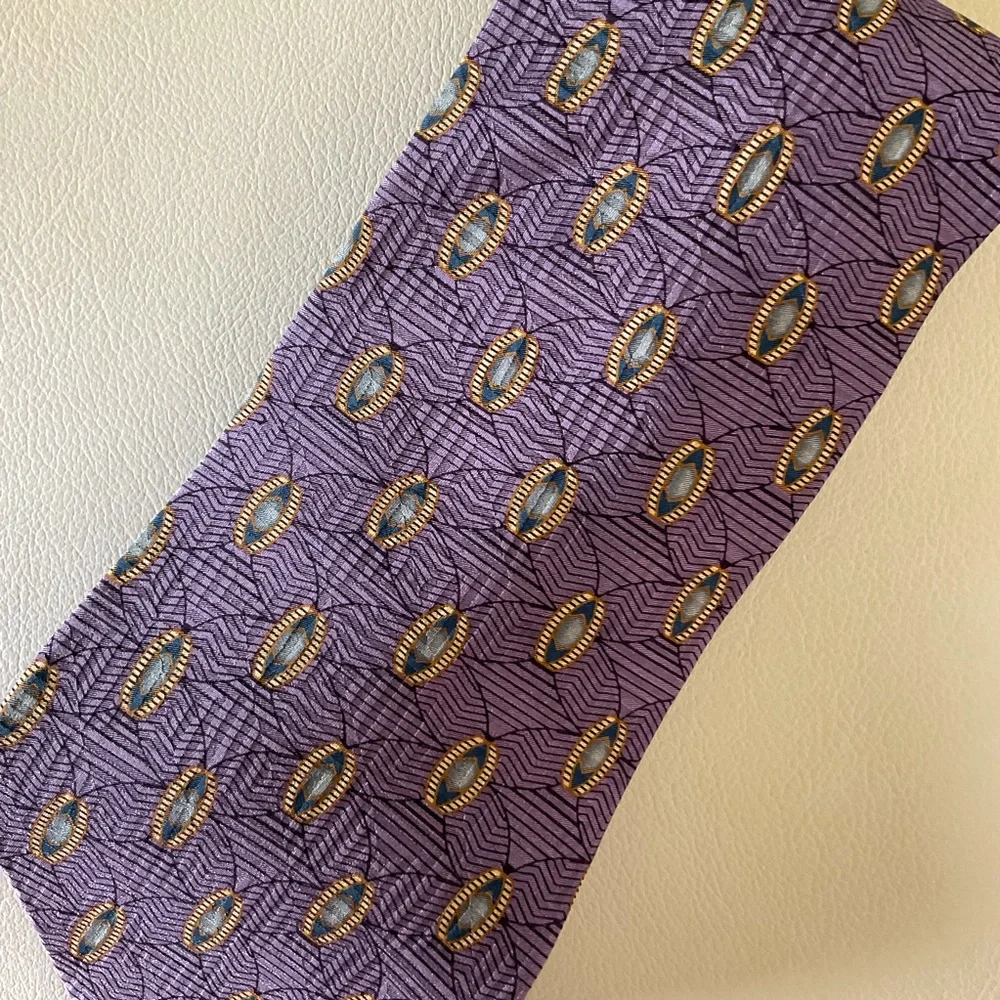 Vintage Bill Blass Black Label 100% Silk Purple Tie